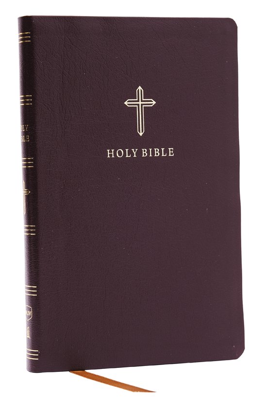 NKJV Holy Bible, Ultra Thinline, Burgundy Bonded Leather, Red Letter, Comfort Print