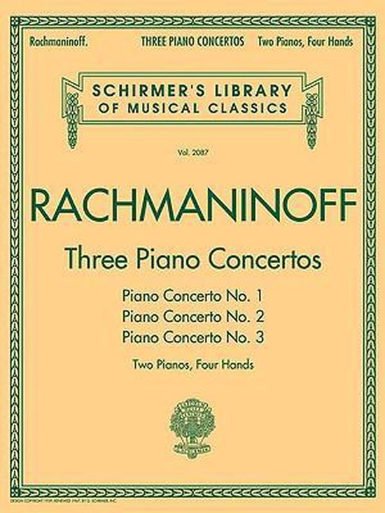 Three Piano Concertos: Nos. 1, 2, and 3: Schirmer Library of Classics Volume 2087 2 Pianos, 4 Hands