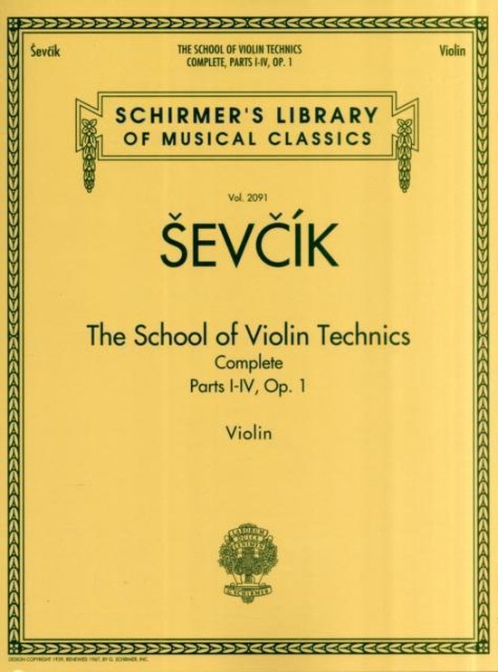 Sevcik The School Of Violin Technics