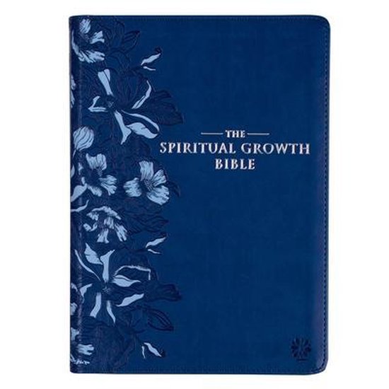 The Spiritual Growth Bible, Study Bible, NLT - New Living Translation Holy Bible, Faux Leather, Navy