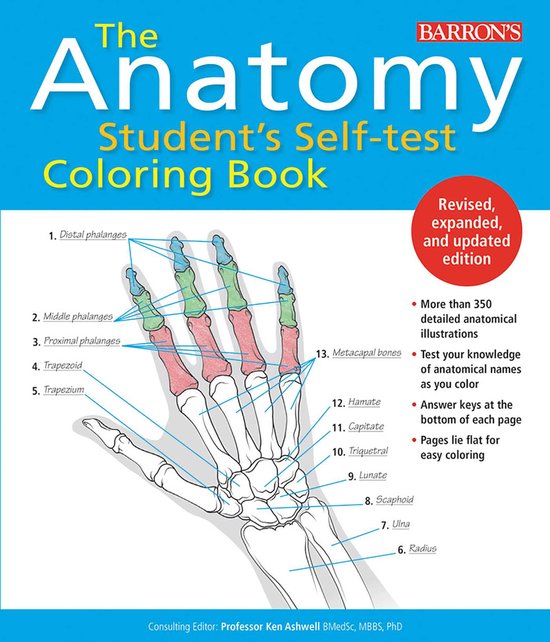 Barron's Test Prep- Anatomy Student's Self-Test Coloring Book