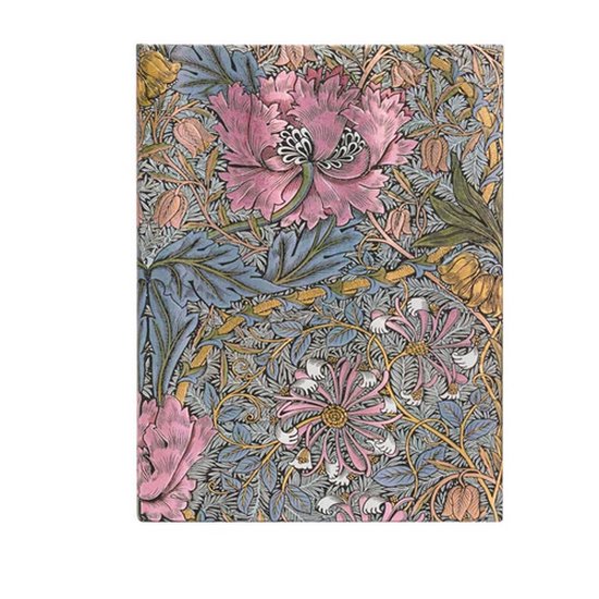 William Morris- Morris Pink Honeysuckle (William Morris) Midi Unlined Hardcover Journal