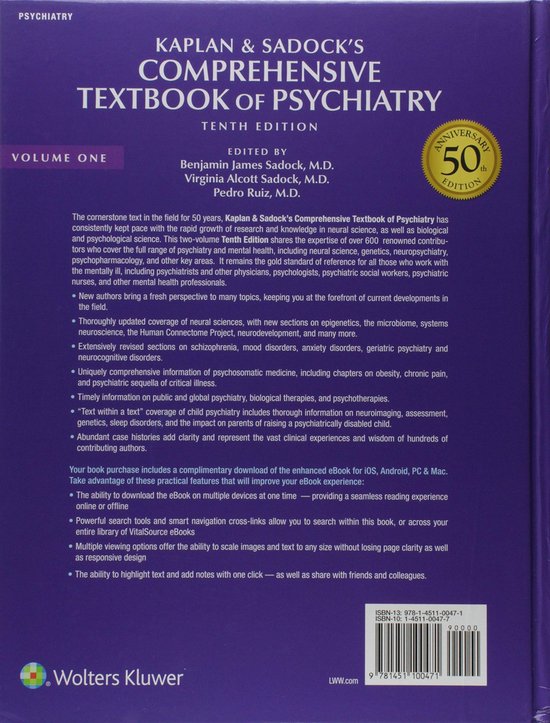 Kaplan and Sadock's Comprehensive Textbook of Psychiatry