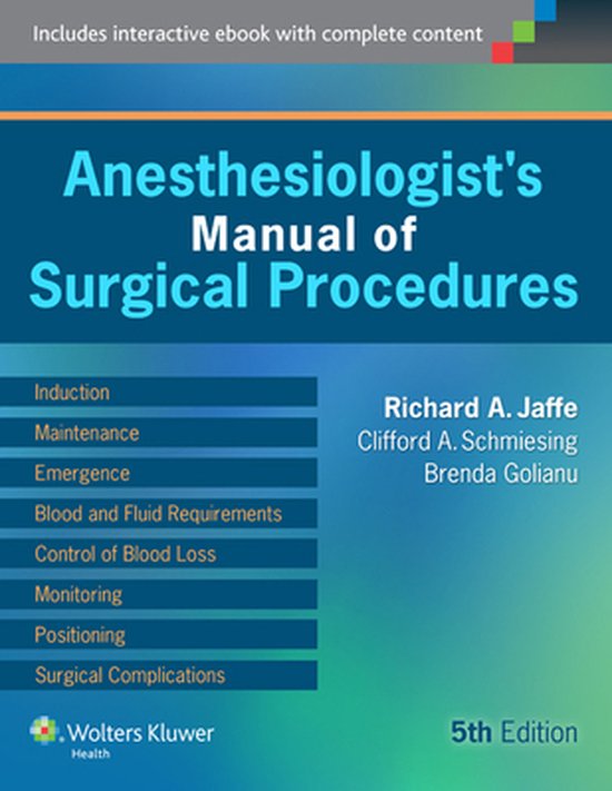 Anesthesiologist's Manual of Surgical Procedures