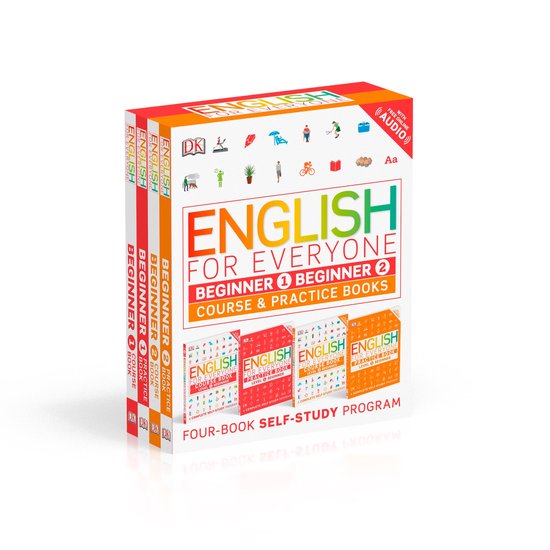 English for Everyone Beginner Box Set Course and Practice Books FourBook SelfStudy Program