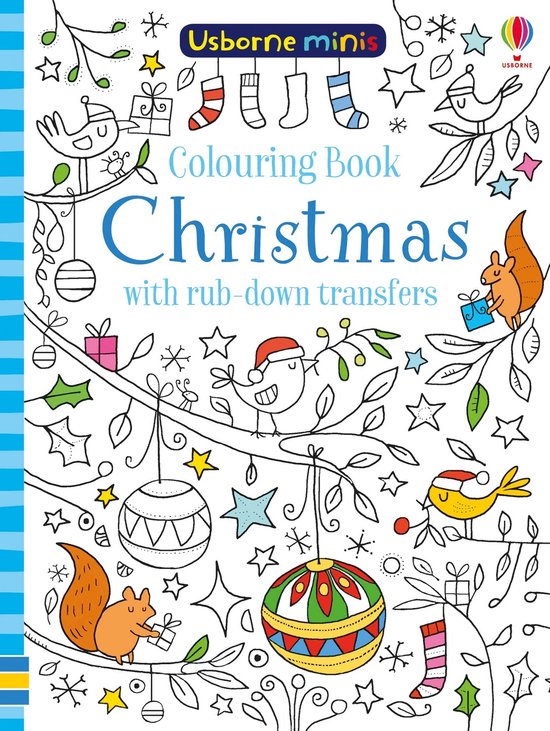 Colouring Book Christmas with RubDown Transfers Usborne Minis