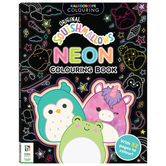 Kaleidoscope Colouring- Kaleidoscope Squishmallows Neon Colouring Book