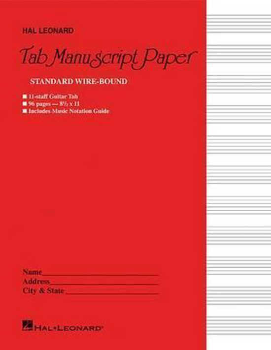 Guitar Tablature Manuscript Paper - Wire-Bound