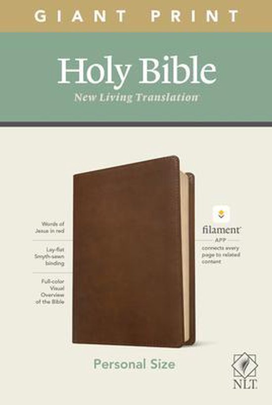 NLT Personal Size Giant Print Bible, Filament Edition, Brown