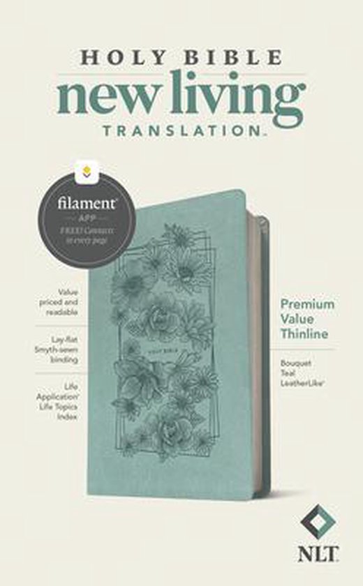 NLT Premium Value Thinline Bible, Filament Edition, Teal