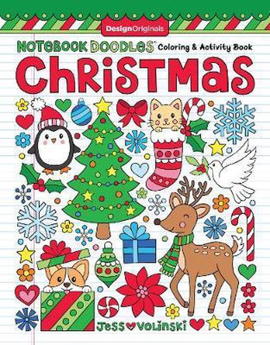 Notebook Doodles Christmas Coloring  Activity Book Design Originals 32 Festive Designs of Reindeer, Penguins, Gifts, Snowflakes, Stockings, Trees, Treats,  More, on HighQuality Perforated Paper