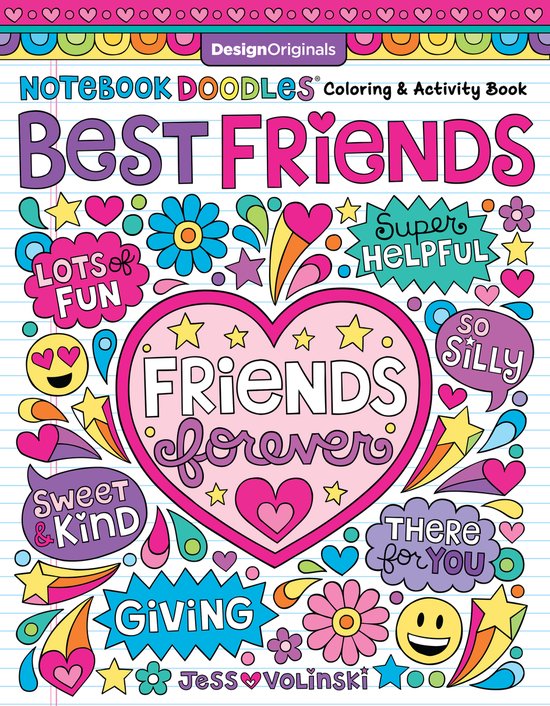 Notebook Doodles Best Friends Coloring  Activity Book Design Originals 32 FriendshipThemed Designs of Adorable Animals BeginnerFriendly Empowering Art Activities for Tweens, on Perforated Paper