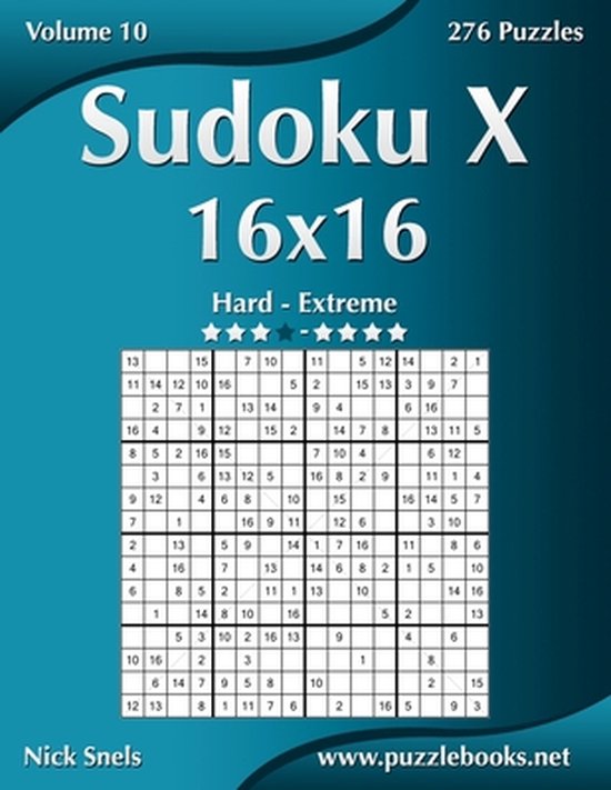 Sudoku X 16x16 Hard to Extreme