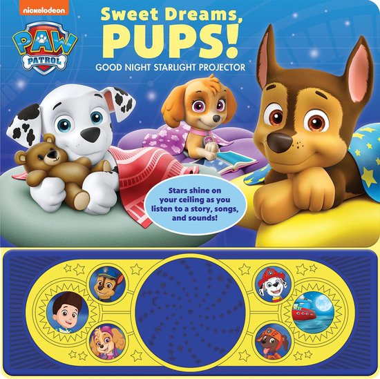 Nickelodeon Paw Patrol Sweet Dreams, Pups Good Night Starlight Projector PlayASong