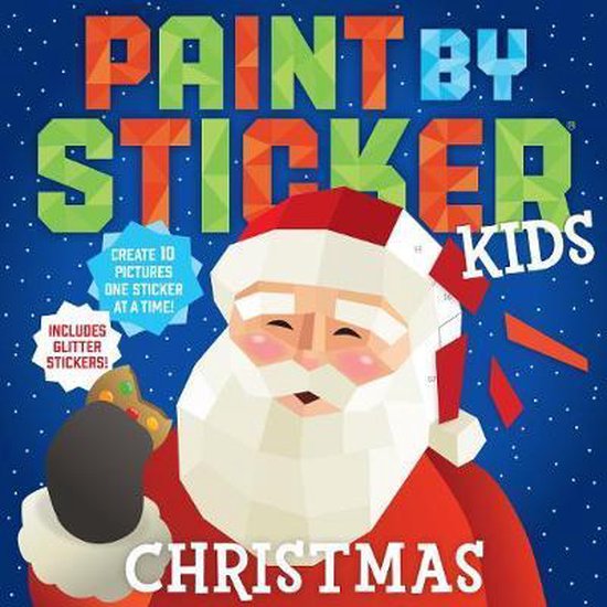 Paint by Sticker Kids Christmas Create 10 Pictures One Sticker at a Time Includes Glitter Stickers