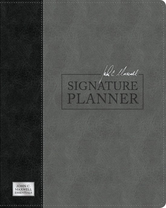 John C Maxwell Signature Planner Gray Black LeatherLuxe