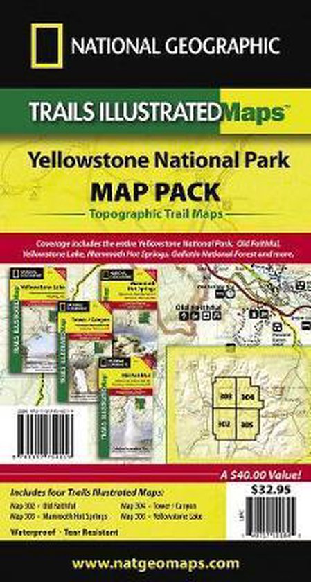 Yellowstone National Park Map Pack Bundl