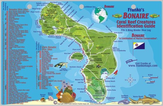 Franko Maps Fish Card Bonaire Dive Sites & Fish ID Card / Coral Reef Creatures