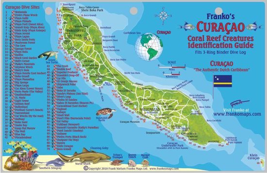 Franko Maps Fish Card Curaçao Dive Sites & Fish ID Card / Coral Reef Creatures