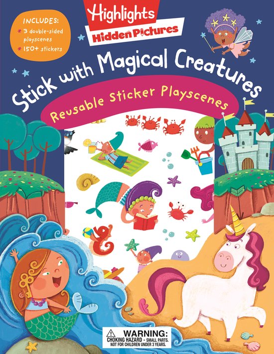 Highlights Reusable Sticker Playscenes- Stick with Magical Creatures Reusable Sticker Playscenes