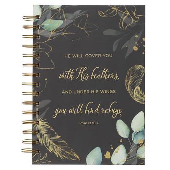 Large Wire Journal He Will Cover You Psalm 91:4