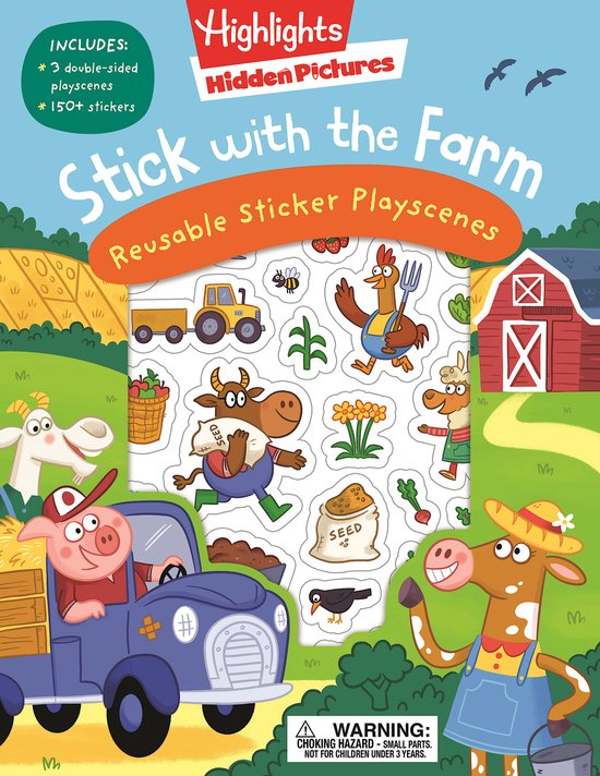 Highlights Reusable Sticker Playscenes- Stick with the Farm Hidden Pictures Reusable Sticker Playscenes