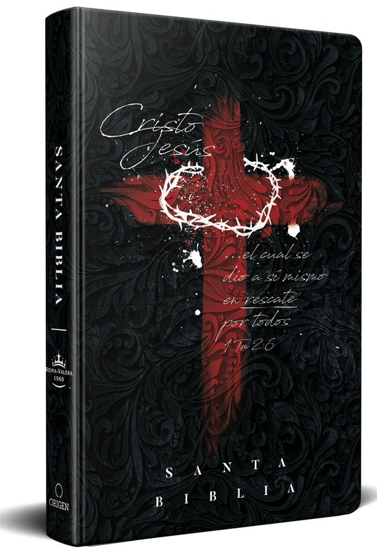 Biblia RVR 1960 letra grande tamaño manual, tapa dura cruz con corona / Spanish Bible RVR 1960 Handy Size Large Print Hardcover cross and crown