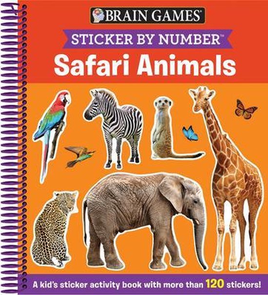 Brain Games Sticker by Number Safari Animals [with Sticker(s)] [with Sticker(s)]