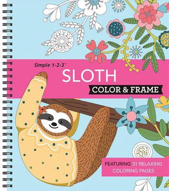 Color & Frame- Color & Frame - Sloth (Adult Coloring Book)