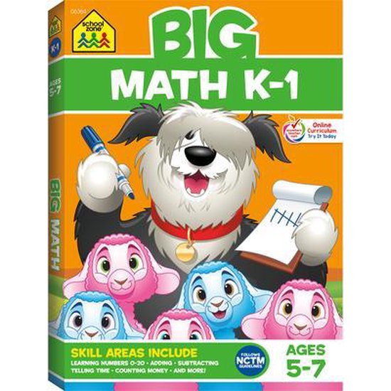 School Zone Big Math K-1 Workbook