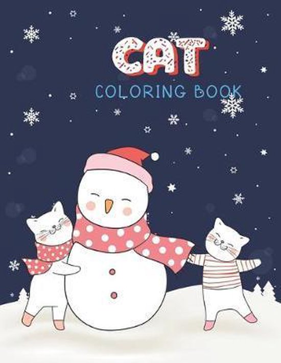 Christmas Cat Coloring Book- Cat Coloring Book