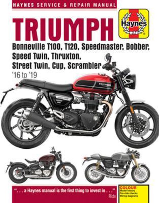 Triumph Bonneville T100, T120, Speedmaster, Bobber, Speed Twin, Thruxton, Street Twin, Cup, Scrambler (16 to 19)