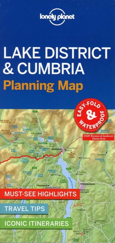 Lonely Planet Lake District & Cumbria Planning Map