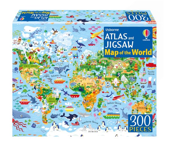 Usborne Book and Jigsaw- Atlas and Jigsaw Map of the World