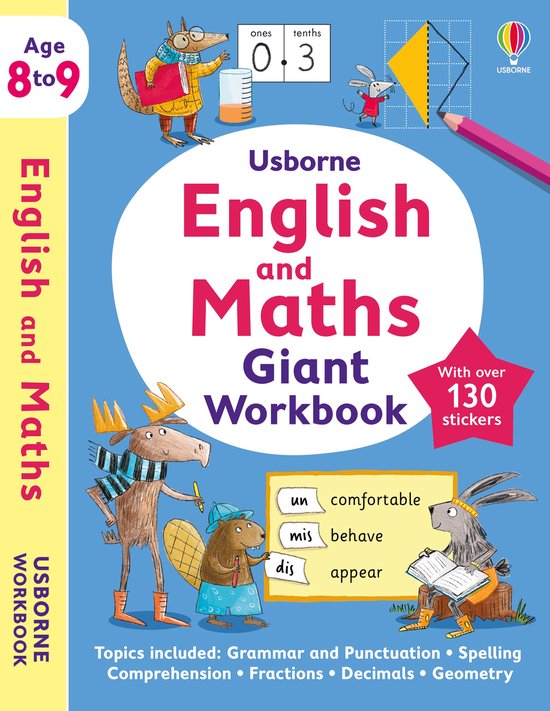 Usborne Workbooks- Usborne English and Maths Giant Workbook 8-9