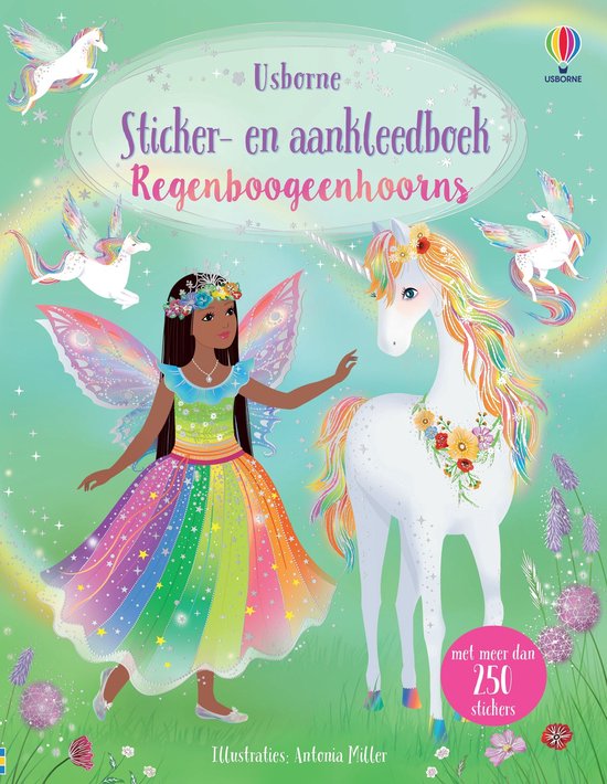 Sticker- en aankleedboek 1 - Regenboogeenhoorns