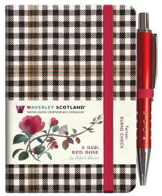 A Red, Red Rose Tartan Notebook (mini with pen) (Burns check tartan)