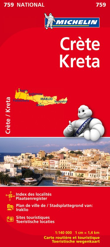 Nationale kaarten Michelin - Michelin Wegenkaart 759 Kreta