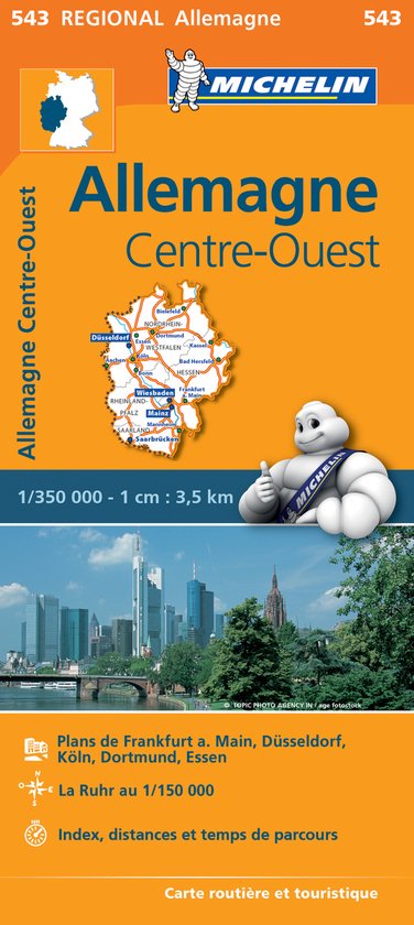 Michelin Regional kaart 543 - Allemagne Centre-Ouest - Midden-West Duitsland