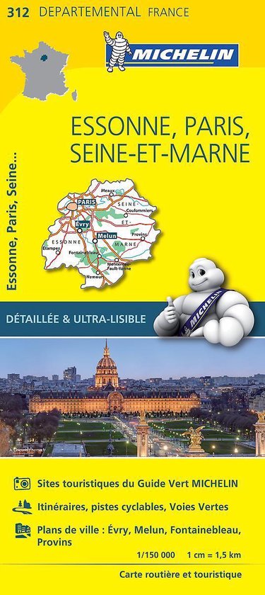 Essonne, Paris, Seine-et-Marne - Michelin Local Map 312