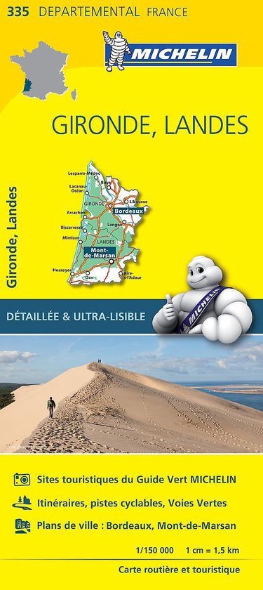 Michelin 335 Wegenkaart Gironde,Landes