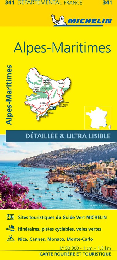 Alpes maritimes 11341 carte ' local ' ( France ) michelin kaart