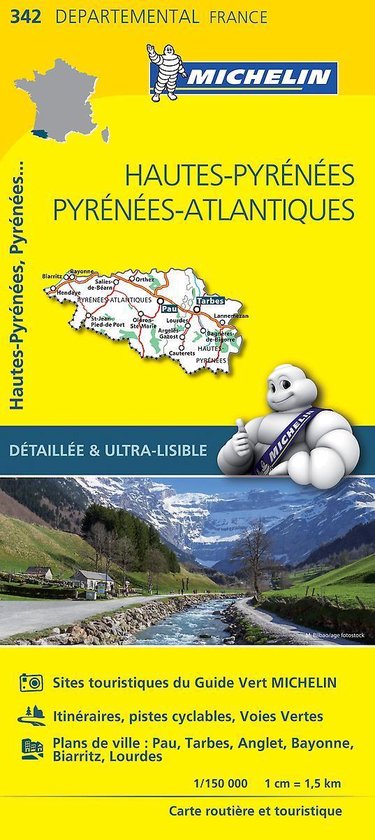 Hautes-Pyrenees Pyrenees-Atlantiques - Michelin Local Map 342