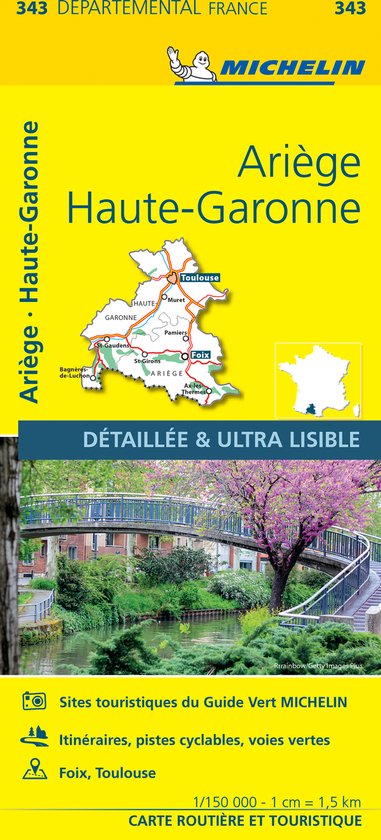 Ariege, Haute-Garonne - Michelin Local Map 343