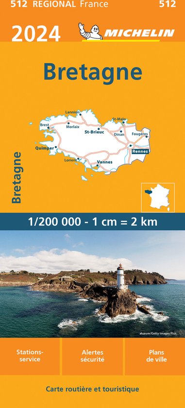 Regionale kaarten Michelin - Michelin Wegenkaart 512 Bretagne