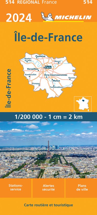 Regionale kaarten Michelin - Michelin Wegenkaart 514 Ile-de-France 2024