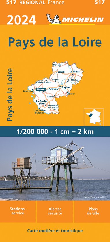 Regionale kaarten Michelin - Michelin Wegenkaart 517 Pays de la Loire