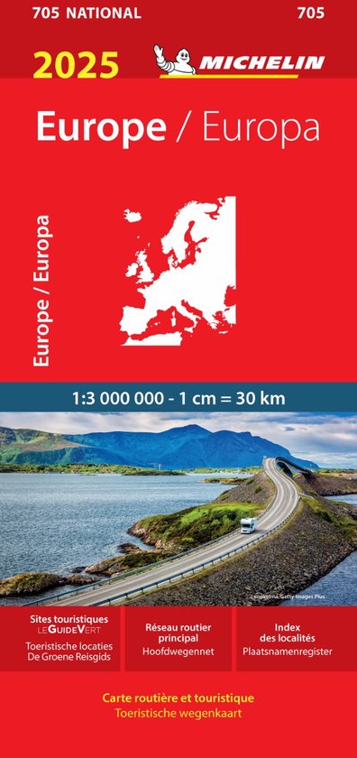 Nationale kaarten Michelin - Michelin Wegenkaart 705 Europa 2024