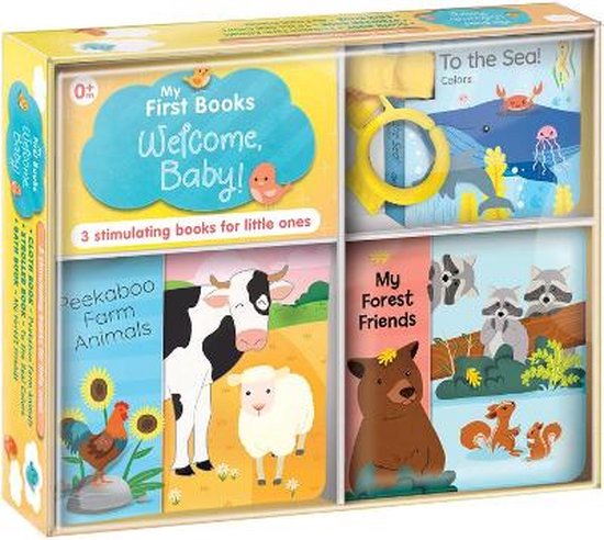 My First Books: Welcome, Baby!: Three Stimulating Books in One Box: Bath Book, Cloth Book, Stroller Book