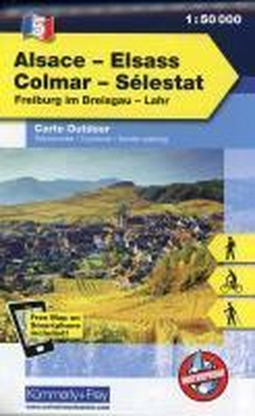 KuF Elsass / Vogesen Outdoorkarte 05 Elsass - Colmar - Selestat 1 : 50 000